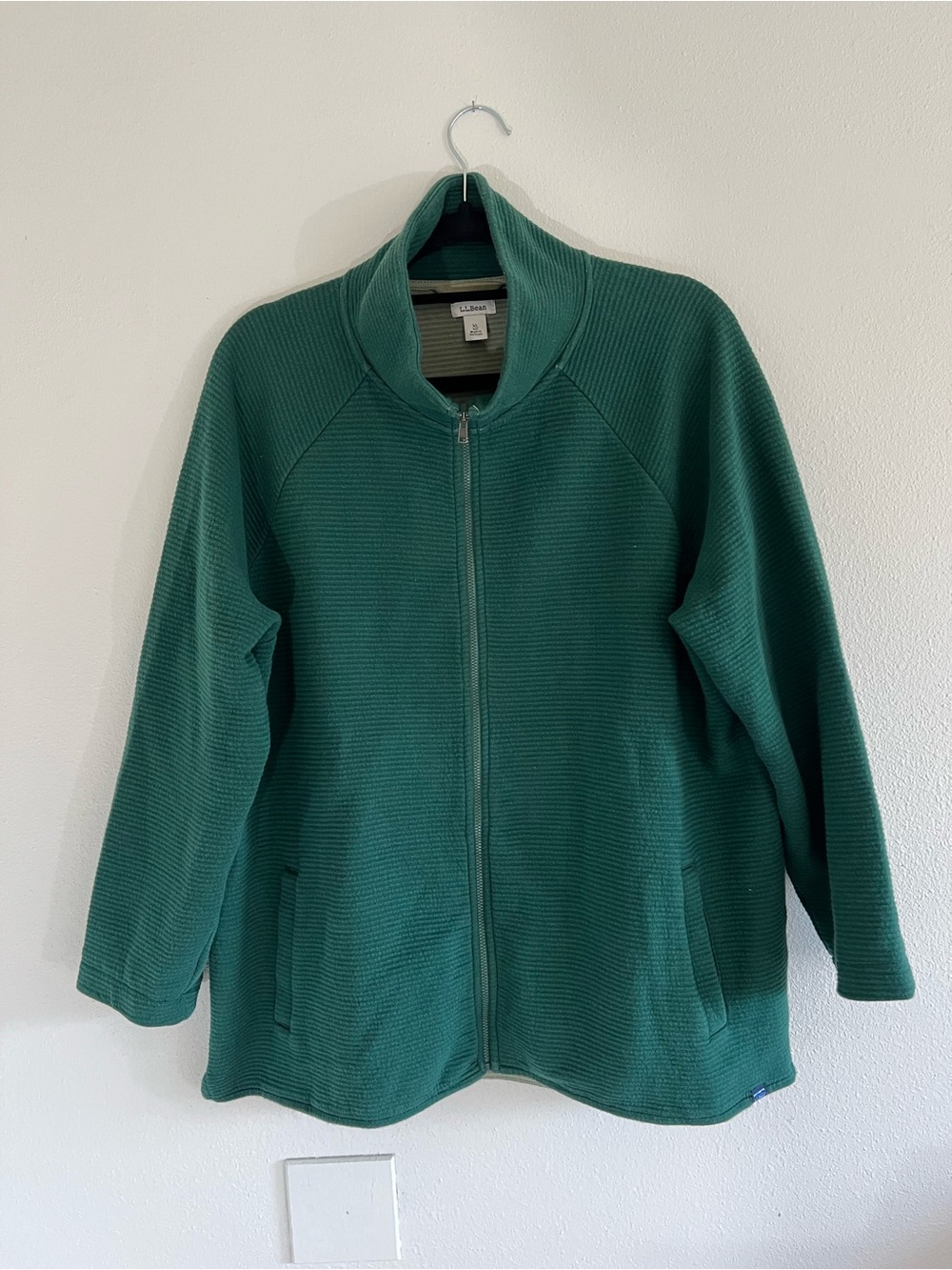 L.L. Bean Women's Teal Lakewashed Double-Knit Jacket